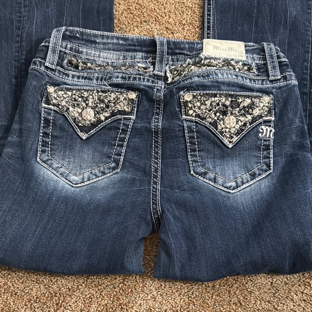 Miss Me Dark Blue Embroidered Back Pocket Women's Jeans